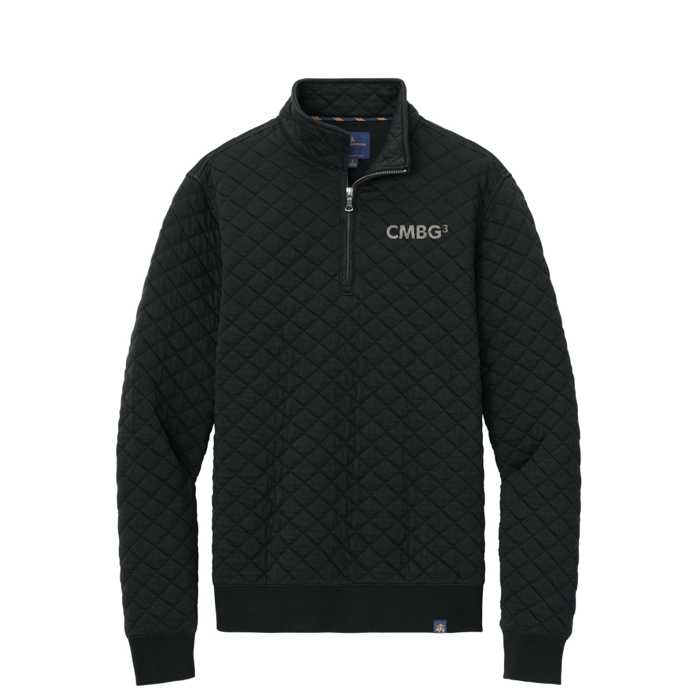 Brooks Brothers Diamond Quilt 1/4-Zip — Deep Black