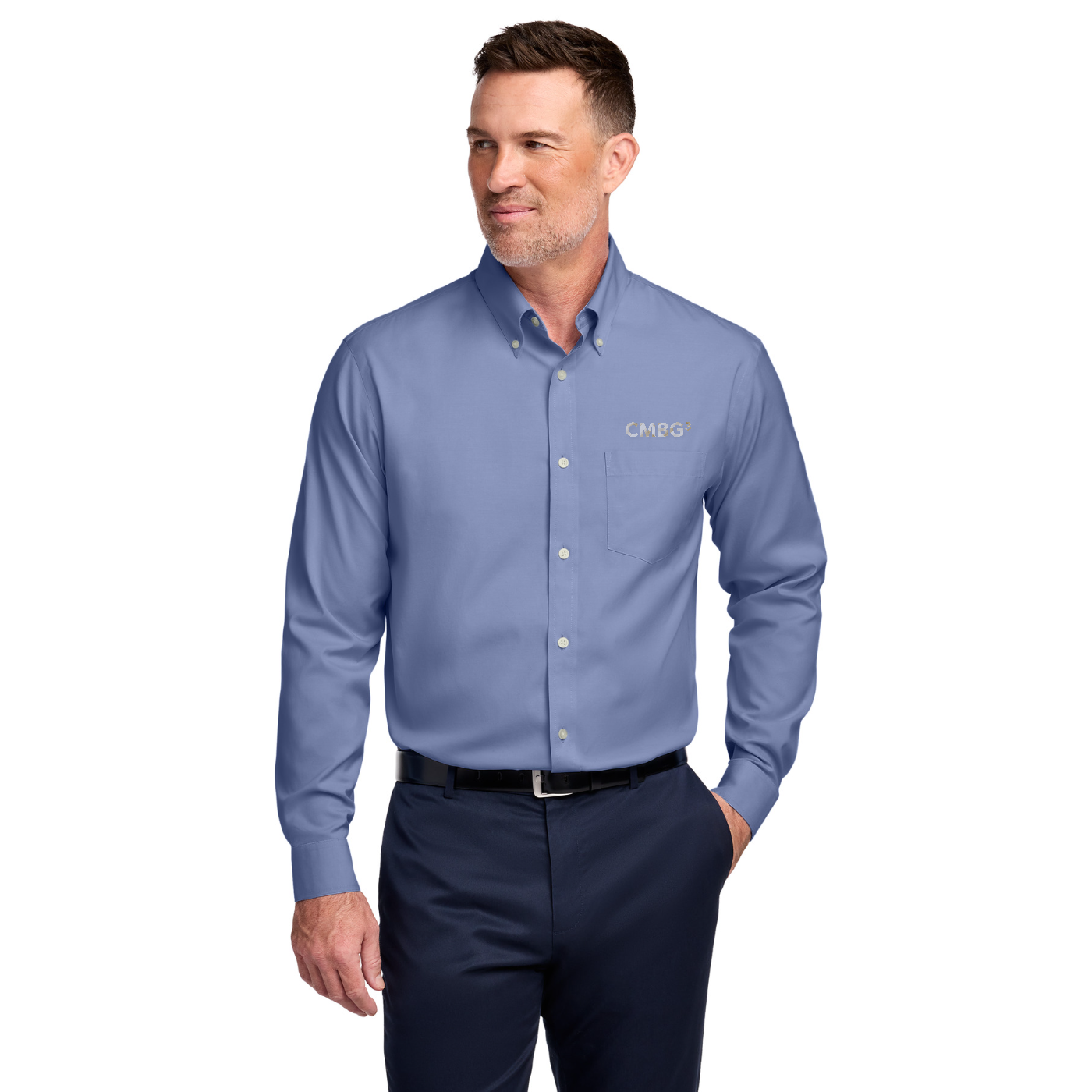 Brooks Brothers Wrinkle-Free Stretch Pinpoint Shirt — model