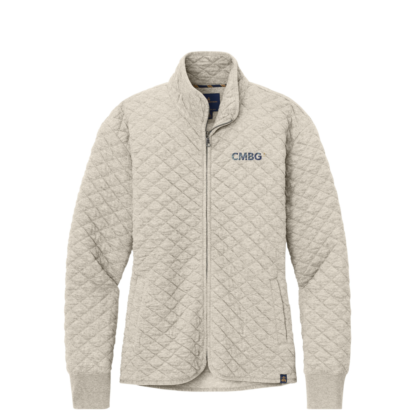 Brooks Brothers Women's Diamond Quilt Full-Zip — Oatmeal Heather