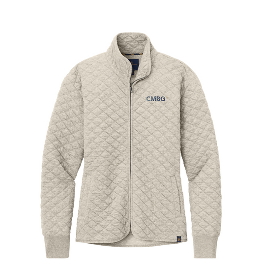 Brooks Brothers Women's Diamond Quilt Full-Zip — Oatmeal Heather