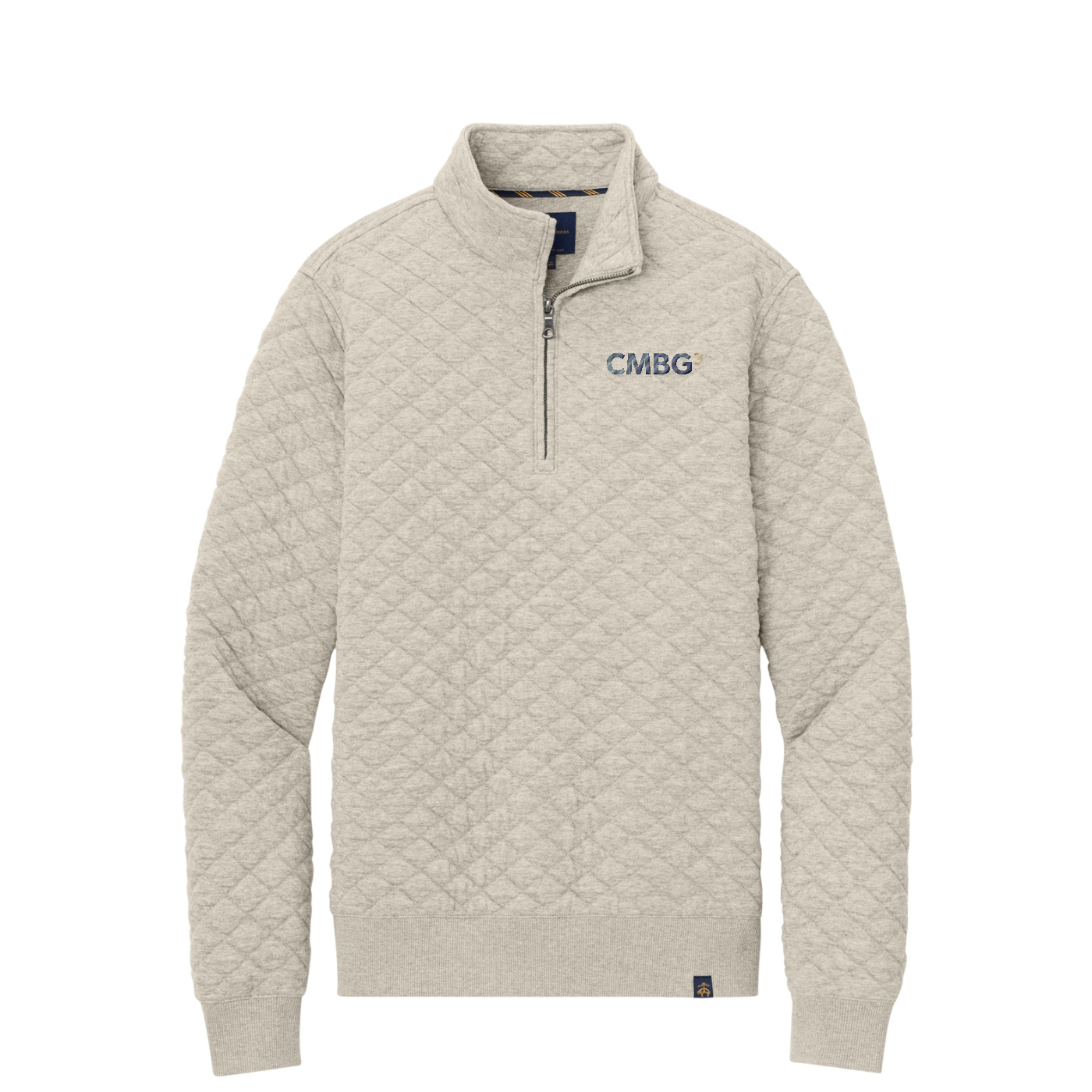 Brooks Brothers Diamond Quilt 1/4-Zip — Oatmeal Heather